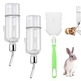 Trinkflasche Kaninchen, 2 Stück Hängende Haustiere Wasserflaschen, 350ml Hamster Trinkflasche Kaninchen Wasser Flaschen Kleintiertränke Stehend mit Halterung für Nagetiere Hamster