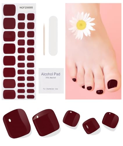 Smalto Adesivo per Unghie Piedi - 32 Pezzi Unghie Gel Adesive UV Full Wraps Unghie Adesivi Decalcomanie Autoadesive Gel Nail Stickers Durata Toenails