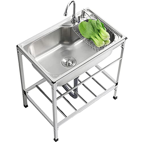 Fregadero de acero inoxidable 304 doméstico grande de un solo tazón de cocina comercial