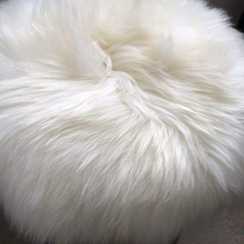 100% Genuine Real Sheepskin Seat Pad British Roundie 35cm Cream White Ivory UK