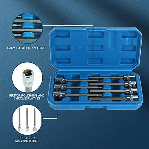 BLACKHORSE-RACING 7Pcs 3/8” Drive Extra Long Allen Hex Bit Socket Set by BLACKHORSE-RACING - Image 4