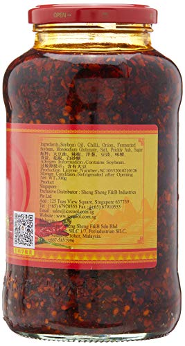 Geroestete Chilipaste, Crispy Chilli in oil 670 g, geroestete Chiliflocken mit Zsechuan Pfeffer