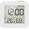 Digital Timer Shower Clock with Alarm, Bathroom Kitchen Wall Clock, White