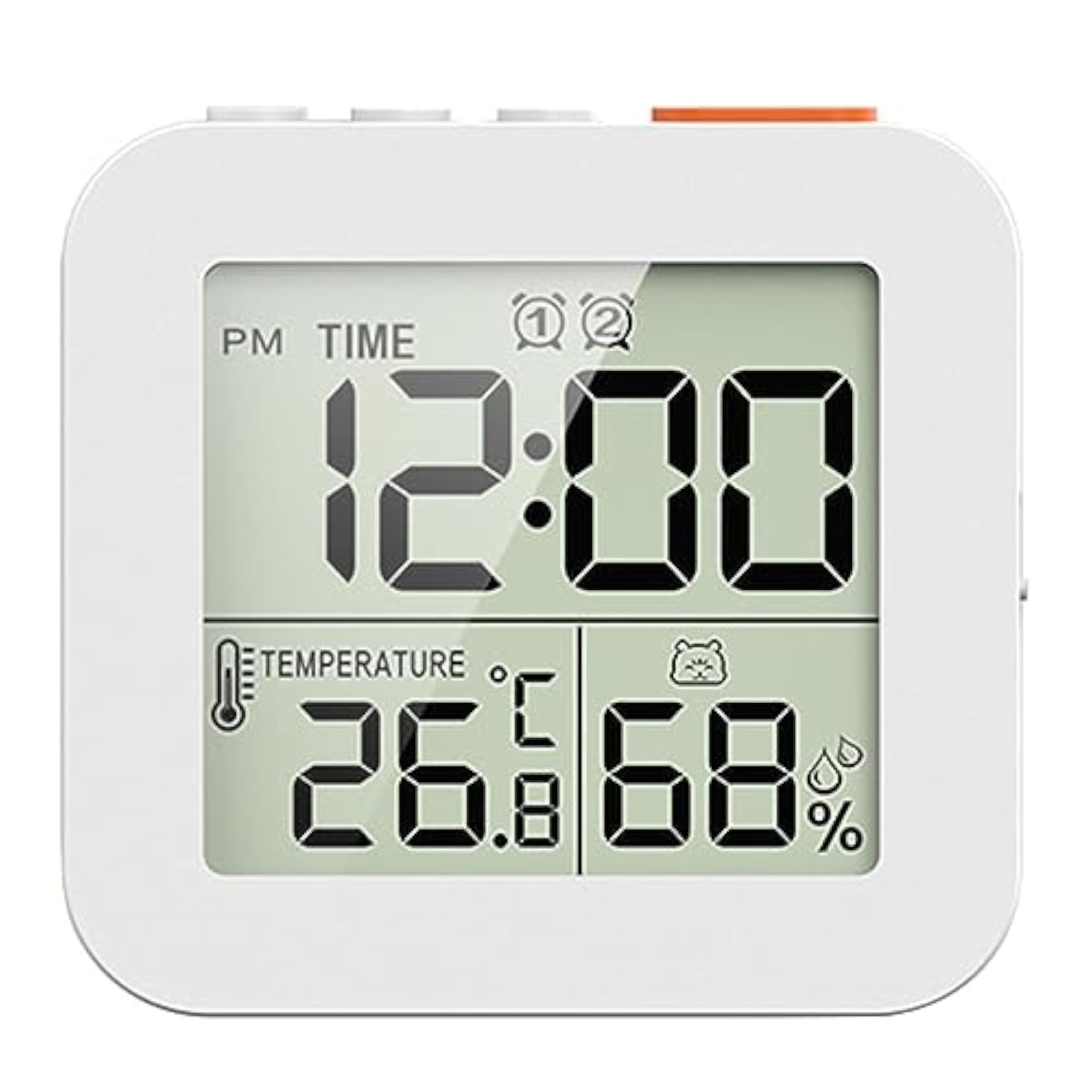 Waterproof Digital Bathroom Clock Shower Timer, White