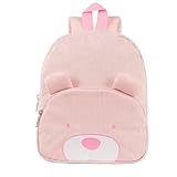 RETEN Mochila infantil de veludo cotelê para meninos e meninas 3-6 anos pré-escolar, jardim de infância, urso fofo, mochila de viagem para creche, Rosa, Mini