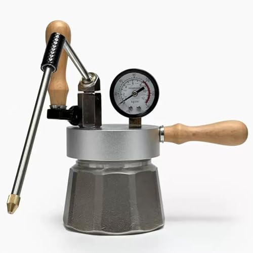 Máquina vaporera espumadora de leche con manómetro, hierve agua hasta 4 bares de presión, compatible con placa de inducción y llama abierta, ideal para café y lattes