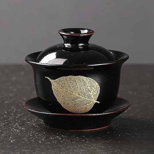 Gaiwan céramique noire 170ml tasse à thé vintage infusion Kungfu