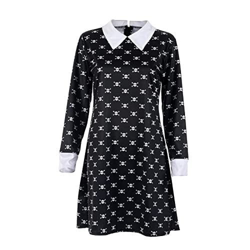 Disfraz negro con calavera para niñas talla Small miniatura 1