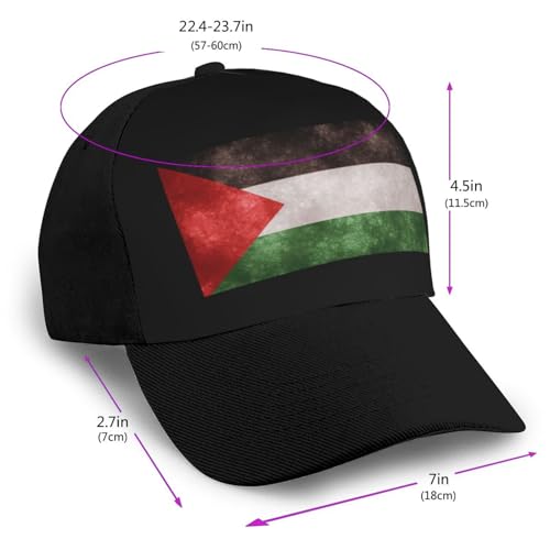 Flag of Palestine Unisex Classic Adjustable Curved Brim Baseball Cap, Trucker Hat2
