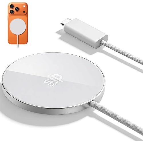 MagFlow 25W Qi2認証 iphone17 シリーズ iPhone 16（iOS 26以降対応）強力冷却システム搭載 最大25W出力 ワイヤレス充電器MagSafe対応 マグネット式 マグセーフ充電器 Qi2認証取得 高耐久編み込み 超強力磁気 置くだけ急速充電 コンパクトで薄くて携帯に便利 (ホワイト)