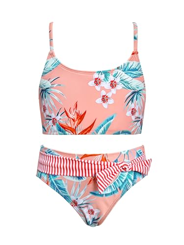 Bikini para niña elástico que evita rozaduras traje de baño dos piezas con lazo