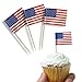American Flag Decorative Party Toothpicks (200 Pack), Cupcake Picks, Drink Cocktail Picks