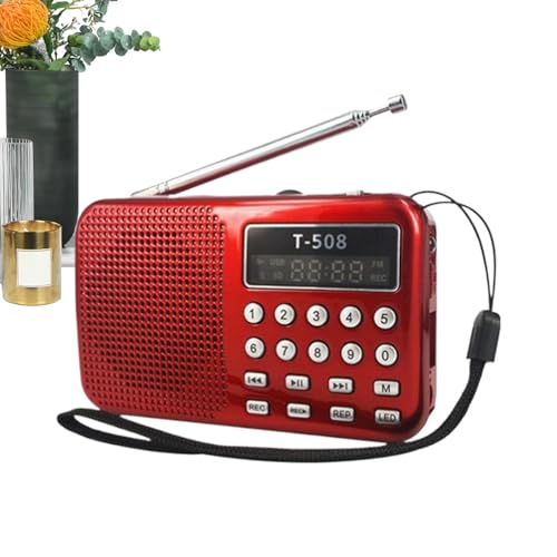 Radio AM/FM portátil digital compacta con pantalla LED y altavoz para música 4