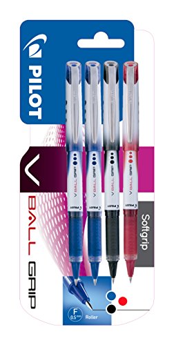 Pilot V-Ball Grip 05 - Roller tinta líquida, 4 unidades, multicolor