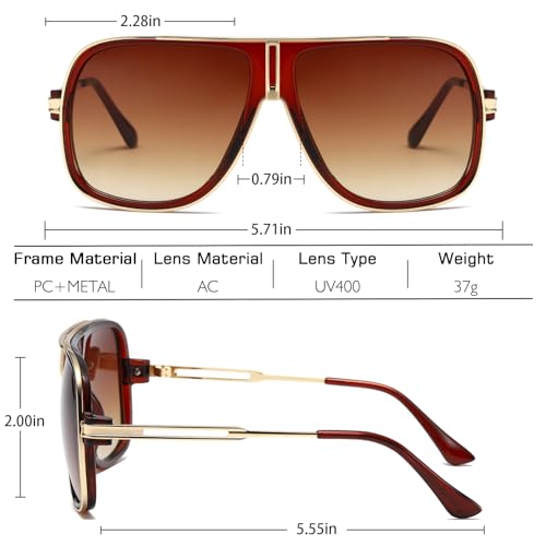 LIXX Retro '80s-Style Pilot Sunglasses with Luxe Gold Accents, UV400 Protection, Metal Frame, and Cowboy Chic2