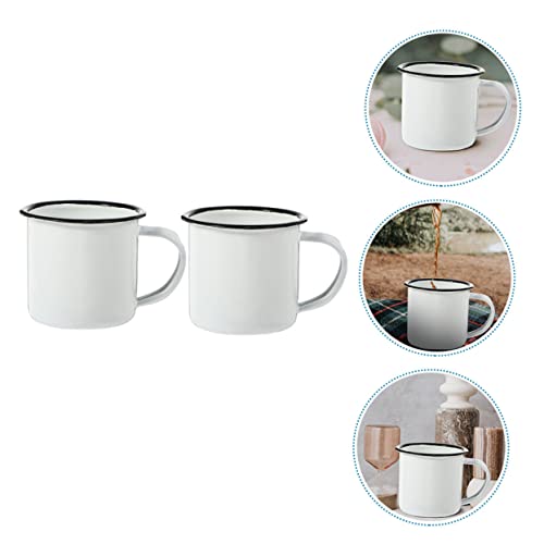 Tasse en émail rétro Luxshiny ensemble de tasses polyvalentes camping et maison lot de 6 - 6