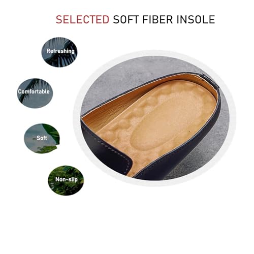 Men's Leather Open Back Flat Mules Vintage Round Toe Soft Sole Non-Slip Slip-On Formal Slippers Business Work Driving Walking Shoes2