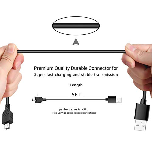 Leapfrog Replacement Charger - 5 FT Black Power Supply Cable Cord for LeapPad 3, Platinum, Ultra, LeapReader, Kids Tablet