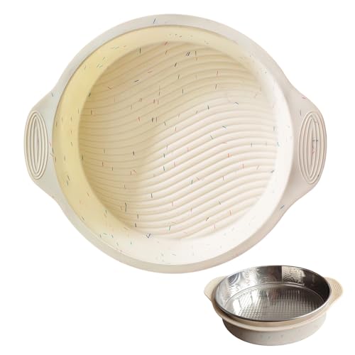 Spmarkt 10 Inch Silicone Cheesecake Pan Protector - Leakproof Water Bath Baking Solution For Springform Pans 9-10', Prevents Soggy Crusts, Heat Resistant 446°F, Easy-Grip Handles - Sprinkles White