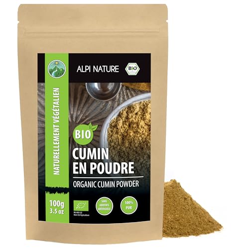 Alpi Nature Cumin Graines BIO Moulues 100g, Graines Cumin bio Moulues en Poudre pour la Cuisine