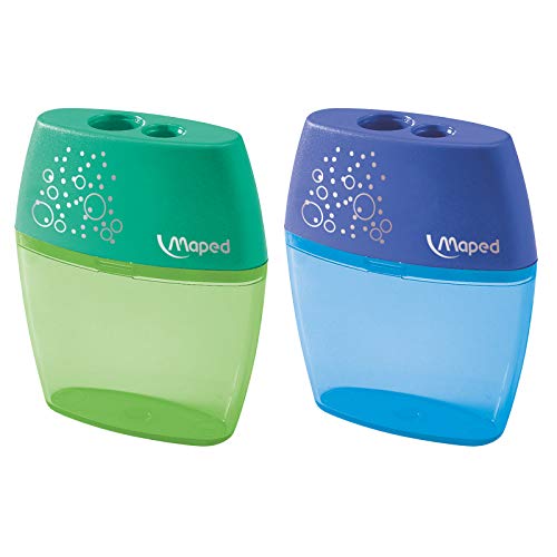 Shaker taille-crayon double trou pour crayon de couleur et mine HB