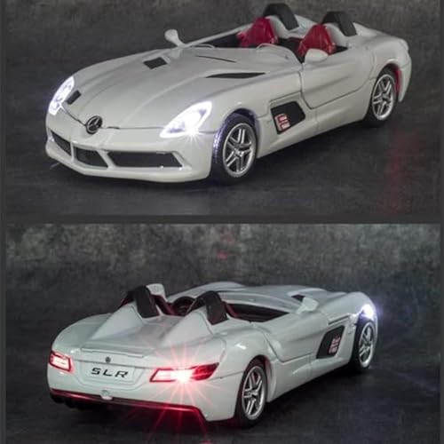 Image of Merceedes Benz SLR 1:32 Model Car with Box, Zinc Alloy Pull Back Toy car with Sound and Light for Kids Boy Girl Gift [Colors as Per Stock] (Merceedes Benz SLR 1:32)