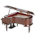 CHICIRIS Modèle de Piano Miniature, boîte à Musique d'instrument de Musique en Bois avec Cadre de pédale de Tabouret trépied pour modèle de Maison pour Maison de poupée