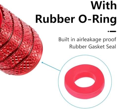 4pcs Tire Valve Stem Caps, Compatible with Lexus RX ES GS LS NX RS GX LX RC LC RX350 is250 GX460 Series Stem Cap Universal Car Air Cover Car Accessories for Cars, SUV, Truck, Motorcycles Red - 1