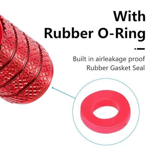 Image of 4pcs Tire Valve Stem Caps, Compatible with Chevrolet Chevy Series Stem Cap Universal Car Air Cover Car Accessories for Cars, SUV, Truck, Motorcycles Red