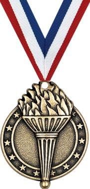 Crown Awards Torch Medals- 2" and 5 Per Pack-Great for Achievement, Excellence, Make A Difference, Placement, Recognition …