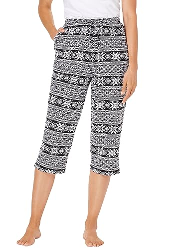 Dreams & Co. Plus Size Knit Sleep Capri