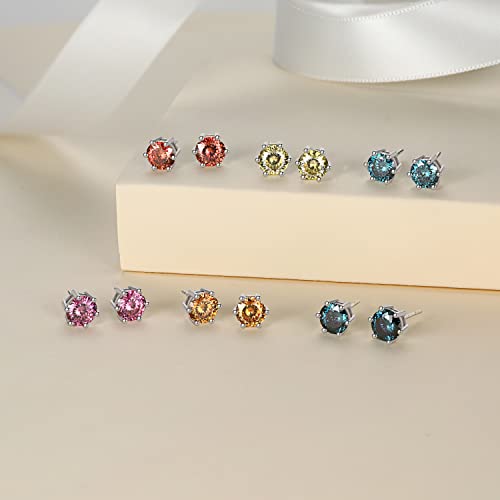 Birthstone Stud Earrings Momentwish Birthday Gift For Mom 2 Carat Moissanite Earrings 925 Sterling Silver Halo Ruby Earrings Anniversary Wedding Gifts For Her #TOP7