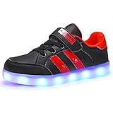  Axcer LED Zapatos Verano Ligero Transpirable Bajo 7 Colores USB Carga Luminosas Flash Deporte de Zapatillas con Luces Los Mejores Regalos para Niños Niñas Cumpleaños de Navidad Reyes Mango