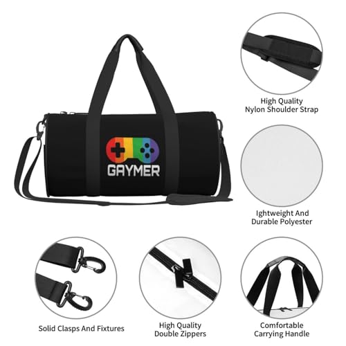 Gaymer - Pride Convertible Garment Bag with Shoulder Strap, Carry on Garment Duffel Bag for Men Women - Rolling Foldable for Travel Luggage Bags (Black) 6
