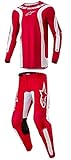 Alpinestars Fluid Lurv Mars Ensemble équipement de moto Rouge/blanc – Combinaison pantalon et maillot