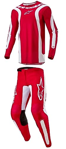 Alpinestars Fluid Lurv Mars Red/White Moto Gear Set - Pant and Jersey Combo