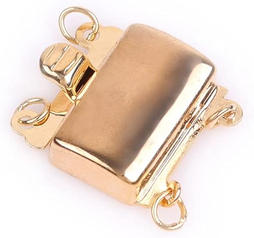 JOE FOREMAN 2 cuerdas lisas de oro amarillo de 14 quilates, con cierre de perlas a presión, cierre de collar de perlas para pulseras, cierres de