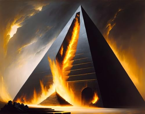 Toile The Pitch Black Pyramid pour salon moderne décoration murale design épuré 58x90 cm