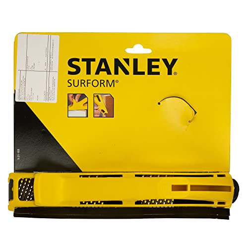 Stanley Surform Hobbyhobel (werkzeugloser Blattwechsel, 270 mm Länge, 255 mm Blattlänge, Griff aus Kunststoff) 5-21-103 Gelb Schwarz