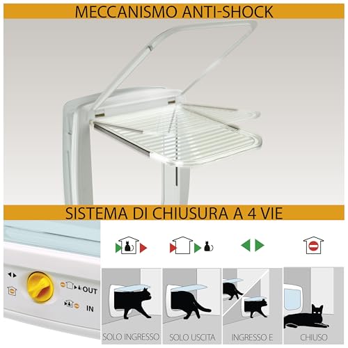 Ferplast Gattaiola, Porta Per Cani Taglia Media, Entrata E Uscita Controllabile 4 Vie, Protezione Da Correnti D'aria, Taglia Media, Porticina Per Cani, Grigio - 5