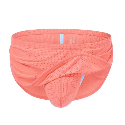 ZAIGGGUT Mens Split Side Underwear Pouch G-string Thong Orange L