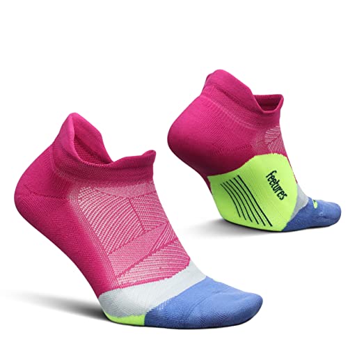 Feetures Elite Ultra Light No Show Tab - Calcetines para hombre, color morado, Pulse Purple, S