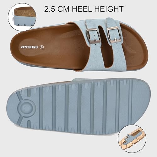 Image of Centrino Women's Berkin-Style Slip-On Sandals | Open Toe Design | Soft PU Footbed | Lightweight & Comfortable | Arch Support | On-Grip Sole | Casual Outdoor Wear (9219)