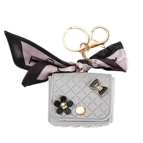 TERA 13 Flower Bow Handbag Keychain with Scarf Bag Earphone Storage Mini Coin Purse Wallet Keychain Cute Coin Purse Key Rings Keychain Bag Return Gift Keyring 1pcs