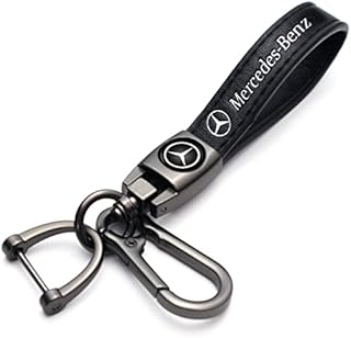 Tastehonour Genuine Leather Car Keychain Lanyard Soft Leather Feel Replacement for Mercedes Benz Owners A, B, C, E, G, R, SGLS, SLC, SL, GLK, Viano, GT, SLS Keychains Keychain Keyring Car Accessories