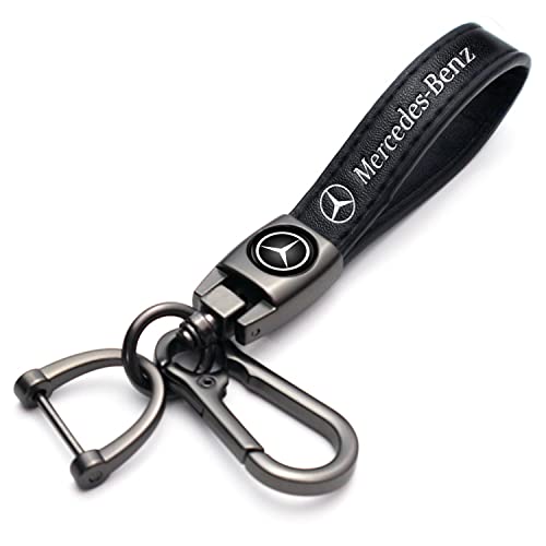 Genuine Leather Car Keychain For Mercedes Benz A C E S Class Series Glk Cla Gla Glc Gle Cls Slk Amg Series Keychains Car Logo Key Chain For Man And Woman Universal Keyring Car Accessories #TOP2