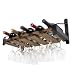 Rustic State Wall Mounted Wood Wine or Liquor Bottle Storage Holders | Stemware Racks Organizer (Walnut)