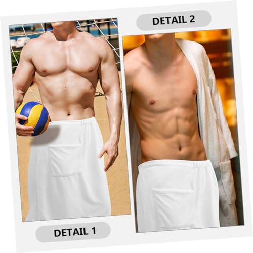 Cabilock Bathrobe for Men Quick Dry Shower Wrap with Pocket and Button Soft Fleece Towel for Beach Spa Sauna and Shower Stylish and Versatile4