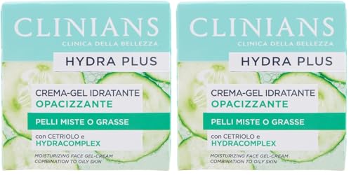 CLINIANS | Hydra Plus Crema Viso Idratante Opacizzante, Dermatologicamente Testato,