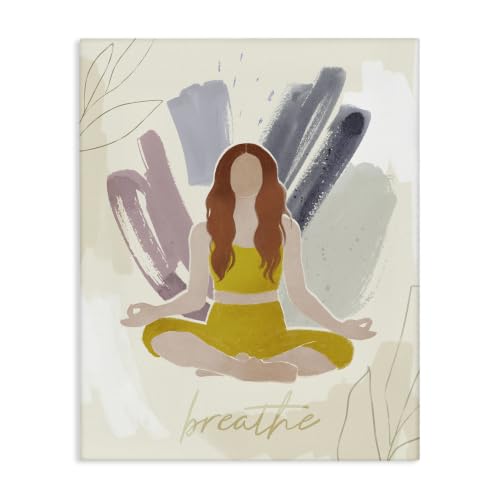 Stupell Industries Abstract Meditating Yoga, 16 x 20 Inch Canvas Wall Art